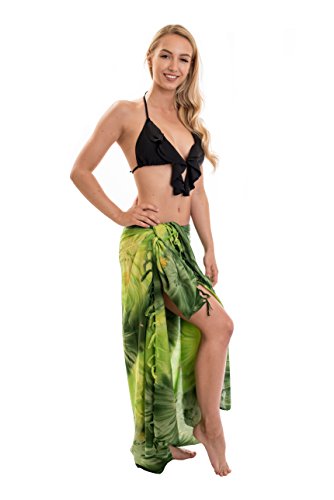 Ciffre Ca 44 Modelle Sarong Pareo Dhoti Lunghi ca. 170cm x 110cm Handbemalt Tie Dye Batik Wickelrock Strandtuch Tuch Viele Modelle Kräftige Farben Original von EL - Vertriebs GmbH, Grün Batik Blickdicht, 170cm x 110cm von Ciffre