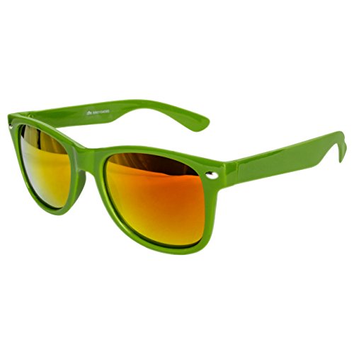 Ciffre EL-Sunprotect® Sonnenbrille Nerdbrille Brille Nerd Feuer Verspiegelt Grün UV400 von Ciffre