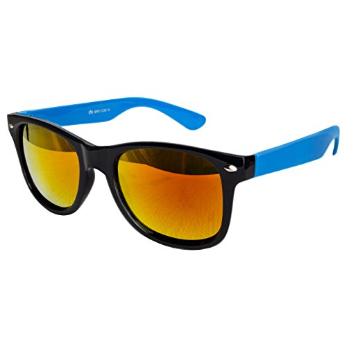 Ciffre EL-Sunprotect® Sonnenbrille Nerdbrille Brille Nerd Feuer Verspiegelt Schwarz Blau Türkis von Ciffre