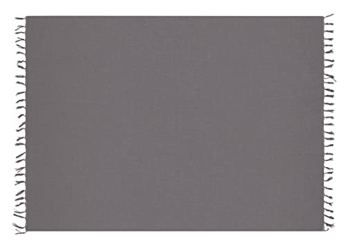 Ciffre Großer XL Pareo Sarong Tuch Damen Herren - Wickelrock Strand - Strandtuch Blickdicht als Wickeltuch oder Handtuchkleid und Wickelkleid Unisex Frauen und Männer - mit Schnalle einfarbig Grau von Ciffre