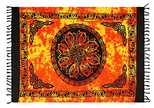 Ciffre Keltisch Orange Feuer Kreis Sarong Wickelrock Pareo Lunghi Dhoti + Schnalle Ciffre Keltisch Orange Feuer Kreis Sarong Wickelrock Pareo Lunghi Dhoti + Schnalle von Ciffre
