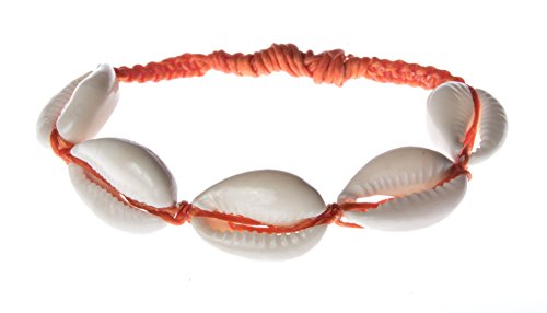 Ciffre Muschelarmband Glücksbringer Geburtstag Armband Band Muschel Kauri Orange Kauri von Ciffre