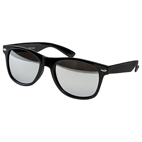 Ciffre Nerdbrille Sonnenbrille Stil Brille Pilotenbrille Vintage Look Schwarz Silber von Ciffre