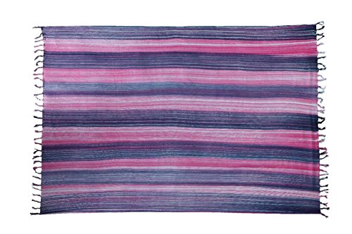 Ciffre Original Yoga Sarong Pareo Wickelrock Strandtuch Rund ca 170cm x 1110cm Handtuch Schal Kleid Wickeltuch Wickelkleid Streifen Mädchen Traum von Ciffre