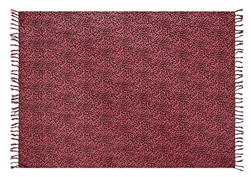 Ciffre Pareo Tuch Sarong - Wickelrock Damen Strand - Strandtuch Blickdicht als Wickeltuch oder - Handtuch und Wickelkleid Saunatuch - Bikini Leopard Rot Töne von Ciffre