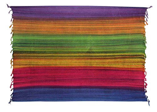 Ciffre Sarong Pareo Strandtuch Wickelrock Schal Loop Blickdicht Streifen Bunt Wickeltuch von Ciffre