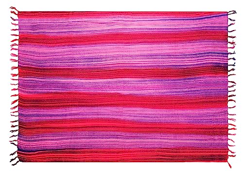 Ciffre Sarong Pareo Strandtuch Wickelrock Schal Loop Blickdicht Streifen Pink Wickeltuch von Ciffre