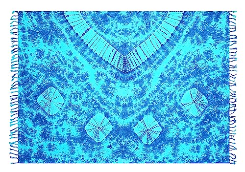 Ciffre Sarong Pareo Wickelrock Dhoti Loop Tuch Strandtuch Handtuch Türkis Blau Südsee von Ciffre