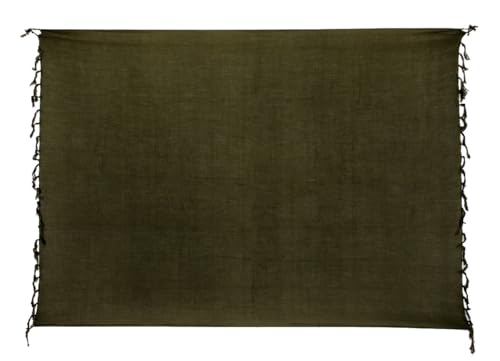 Ciffre Sarong Pareo Wickelrock Strandtuch Lunghi Dhoti Tuch Schlicht Uni Khaki Schal + Schnalle von Ciffre