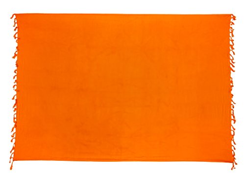 Ciffre Sarong Pareo Wickelrock Strandtuch Lunghi Dhoti Tuch Schlicht Uni Orange + Schnalle von Ciffre