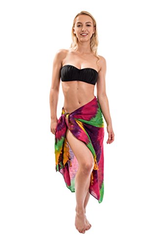 Ciffre Sarong Pareo Wickelrock Strandtuch Tuch Schal Hüftrock Brustkleid Mega Bunt von Ciffre