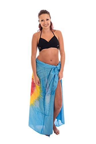 Ciffre Sarong Pareo Wickelrock Strandtuch Tuch Schal Hüftrock Brustkleid Türkis Bunt Auge von Ciffre