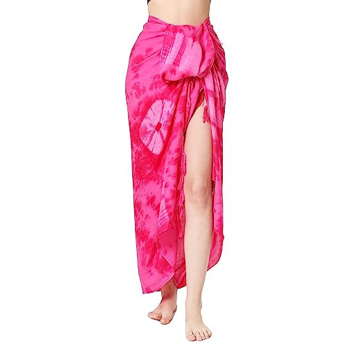 Ciffre Sarong Pareo Wickelrock Strandtuch Tuch Wickeltuch Handtuch Bunte Sommer Muster Set Gratis Schnalle Schließe (Pink BP) von Ciffre