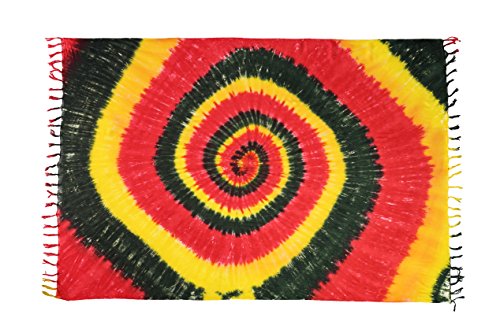 Ciffre Sarong Pareo Wickelrock Strandtuch Tuch Wickeltuch Handtuch Bunte Sommer Muster Set Gratis Schnalle Schließe (Rasta Batik MSOX) von Ciffre