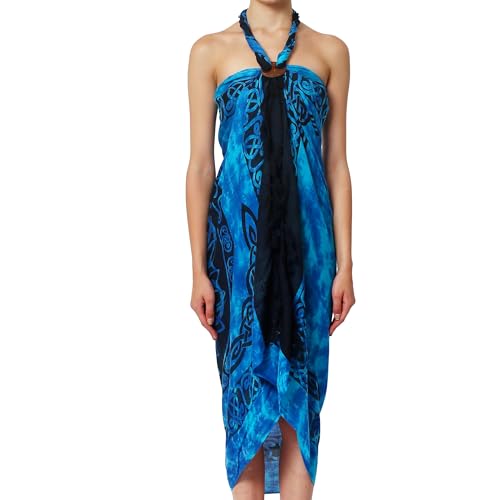 Ciffre Sarong Pareo Wickelrock Strandtuch Tuch Wickeltuch Handtuch Keltisch Türkis Lila + Schnalle von Ciffre