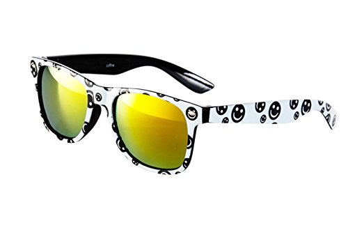 Ciffre Sonnenbrille Nerd Brille Weiß Schwarz Smiley von Ciffre