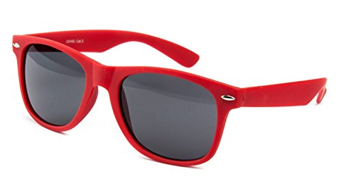 Ciffre Sonnenbrille Nerd Nerd Nerdbrille Stil Retro Vintage Unisex Brille - Rot Matt von Ciffre