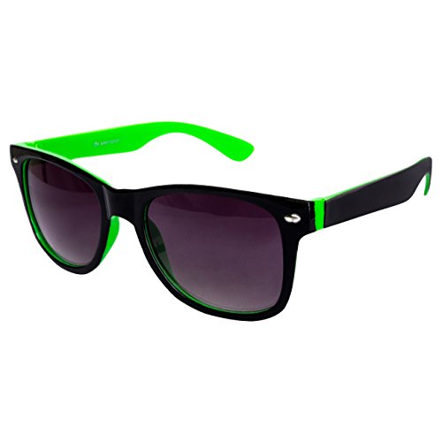 Ciffre Sonnenbrille Nerdbrille Nerd Retro Look Brille Pilotenbrille Vintage Look - ca. 80 verschiedene Modelle Grün Schwarz Farbverlauf von Ciffre