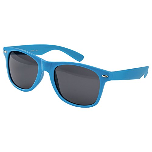 Sonnenbrille Nerdbrille Nerd Retro Look Brille Pilotenbrille Vintage Look - ca. 80 verschiedene Modelle Hell Blau von Ciffre