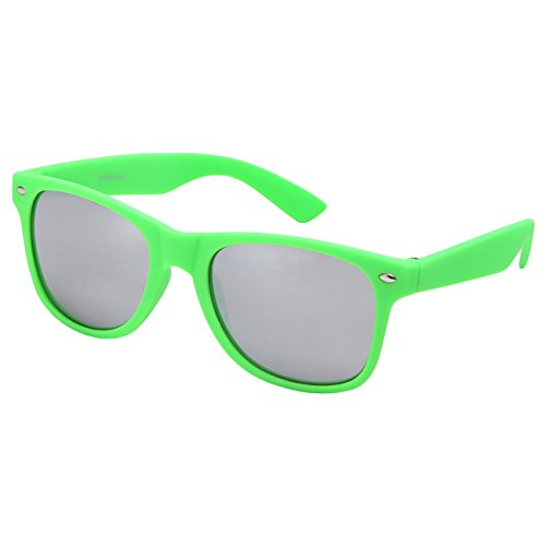 Ciffre Sonnenbrille Nerdbrille Nerd Retro Look Brille Pilotenbrille Vintage Look - ca. 80 verschiedene Modelle Neon Grün Matt Verspiegelt Ciffre Sonnenbrille Nerdbrille Nerd Retro Look Brille Pilotenbrille Vintage Look - ca. 80 verschiedene Modelle Neon Grün Matt Verspiegelt von Ciffre