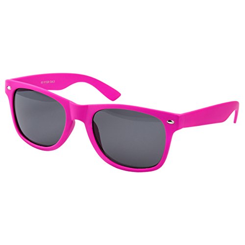 Sonnenbrille Nerdbrille Nerd Retro Look Brille Pilotenbrille Vintage Look - ca. 80 verschiedene Modelle Pink Gummiert von Ciffre