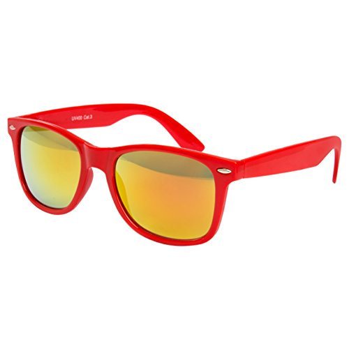 Ciffre Sonnenbrille Nerdbrille Nerd Retro Look Brille Pilotenbrille Vintage Look - ca. 80 verschiedene Modelle Rot Feuer Verspiegelt Ciffre Sonnenbrille Nerdbrille Nerd Retro Look Brille Pilotenbrille Vintage Look - ca. 80 verschiedene Modelle Rot Feuer Verspiegelt von Ciffre