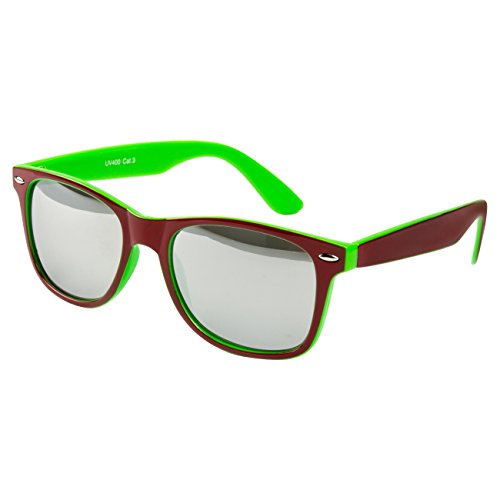 Ciffre Sonnenbrille Nerdbrille Nerd Retro Look Brille Pilotenbrille Vintage Look - ca. 80 verschiedene Modelle Rot Grün Farbverlauf von Ciffre