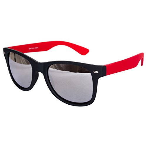 Ciffre Sonnenbrille Nerdbrille Nerd Retro Look Brille Pilotenbrille Vintage Look - ca. 80 verschiedene Modelle Rot Schwarz Spiegelglas Ciffre Sonnenbrille Nerdbrille Nerd Retro Look Brille Pilotenbrille Vintage Look - ca. 80 verschiedene Modelle Rot Schwarz Spiegelglas von Ciffre