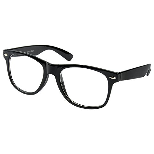 Sonnenbrille Nerdbrille Nerd Retro Look Brille Pilotenbrille Vintage Look - ca. 80 verschiedene Modelle Schwarz Klar Glas von Ciffre