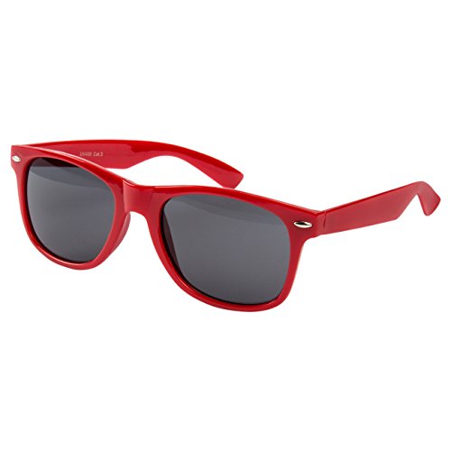 Ciffre Sonnenbrille Nerdbrille Nerd Retro Look Brille Pilotenbrille Vintage Look - ca. 80 verschiedene Modelle Viele Farben (Rot-Smoke) von Ciffre