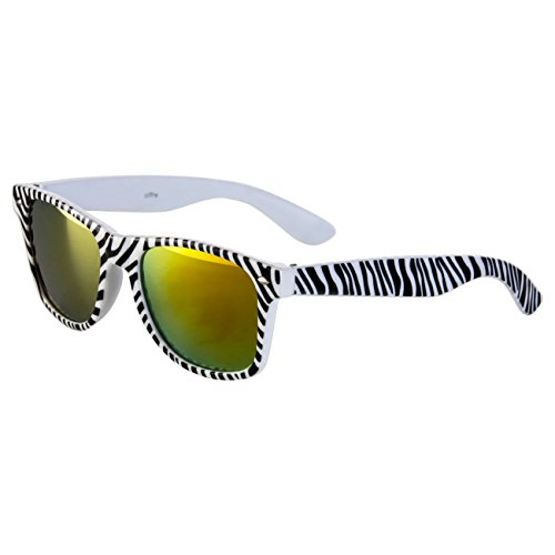 Ciffre Sonnenbrille Nerdbrille Nerd Retro Look Brille Pilotenbrille Vintage Look - ca. 80 verschiedene Modelle Zebra Schwarz Weiß Feuer Verspiegelt Ciffre Sonnenbrille Nerdbrille Nerd Retro Look Brille Pilotenbrille Vintage Look - ca. 80 verschiedene Modelle Zebra Schwarz Weiß Feuer Verspiegelt von Ciffre