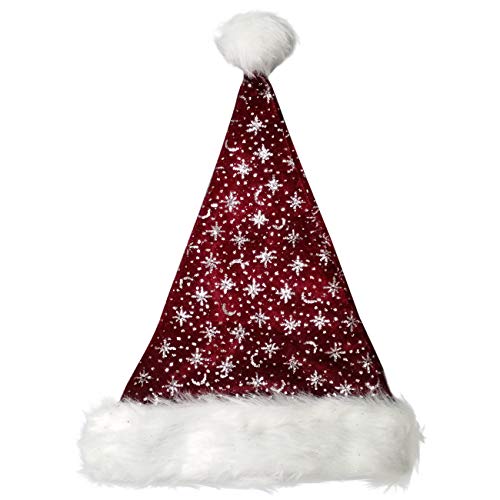 Ciffre Weihnachtsmützen Mütze Nikolausmütze Weihnachtsmütze - Bordeaux Glitzer Plüsch von Ciffre