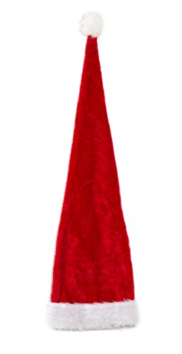 Ciffre Weihnachtsmützen Mütze Nikolausmütze Weihnachtsmütze - Lange Mütze Rot Plüsch von Ciffre
