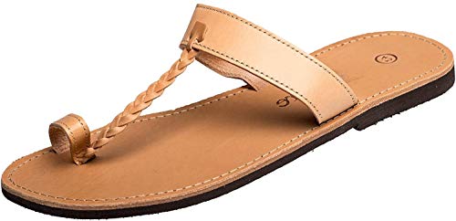 Ciffre Herren Echt Leder Sandale Jesus Sandalette Sandalen Natur beige Original Kreta 42 von Ciffre