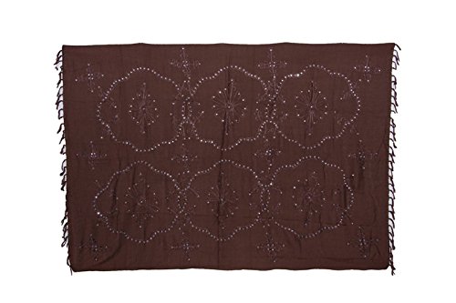 Ciffre Premium Sarong Pareo Wickelrock Strandtuch Blickdicht Tolle Stickerei Einfarbig Pailletten Braun Ciffre Premium Sarong Pareo Wickelrock Strandtuch Blickdicht Tolle Stickerei Einfarbig Pailletten Braun von Ciffre