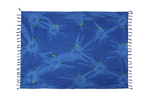 Sarong Pareo Wickelrock Loop Schal Tuch Badetuch Strandtuch Rock Gratis Schnalle (Türkis Blau TD08) von Ciffre
