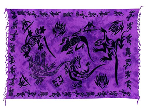 Ciffre Sarong Pareo Wickelrock Lunghi Dhoti Tuch Strandtuch Tribal Gecko Lila Schal Ciffre Sarong Pareo Wickelrock Lunghi Dhoti Tuch Strandtuch Tribal Gecko Lila Schal von Ciffre