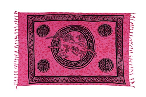 Sarong Pareo Wickelrock Strandtuch Handtuch Lunghi Dhoti Wandbehang Tribal Keltisch Einhorn Celtic Mädchen Emo Pink von Ciffre