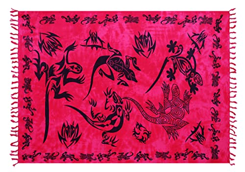 Ciffre Sarong Pareo Wickelrock Strandtuch Schal Handtuch Strandkleid Decke Wandbehang Pink von Ciffre