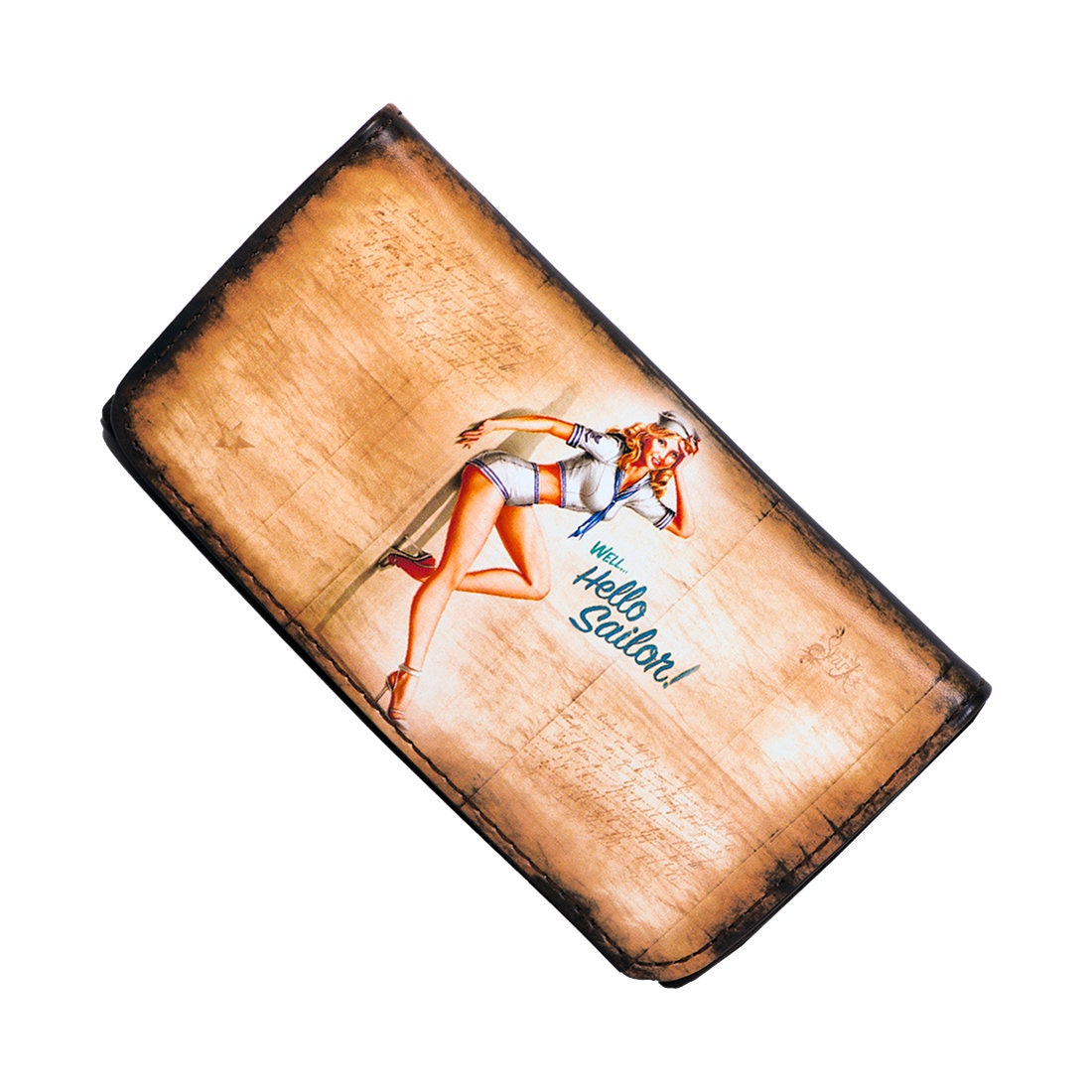 Rollende Tabak Beutel Pu Leder Hallo Sailor Druck von Cigarco2000