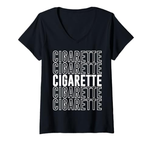 Damen Zigarette T-Shirt mit V-Ausschnitt Damen Zigarette T-Shirt mit V-Ausschnitt von Cigarette Apparel