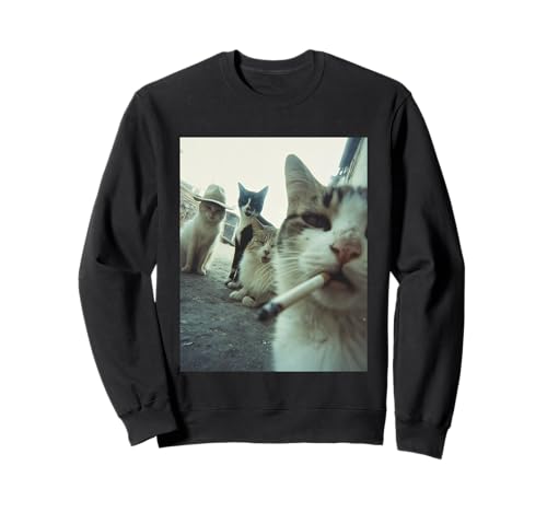 Rauchende Katze Meme Lustige Geschenke für Männer Frauen Sweatshirt Rauchende Katze Meme Lustige Geschenke für Männer Frauen Sweatshirt von Cigarette Cat Gen Z Joke Tee