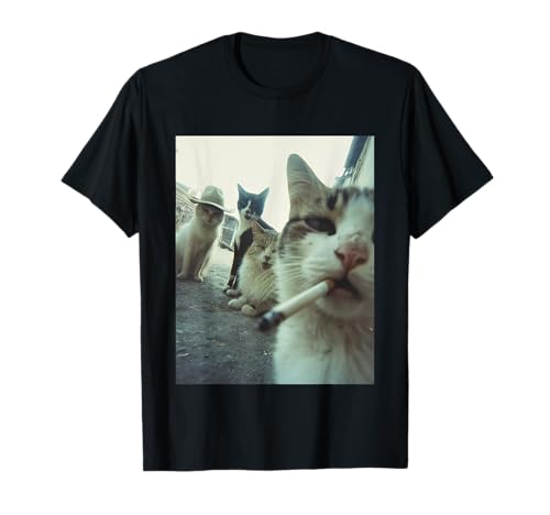 Rauchende Katze Meme Lustige Geschenke für Männer Frauen T-Shirt Rauchende Katze Meme Lustige Geschenke für Männer Frauen T-Shirt von Cigarette Cat Gen Z Joke Tee