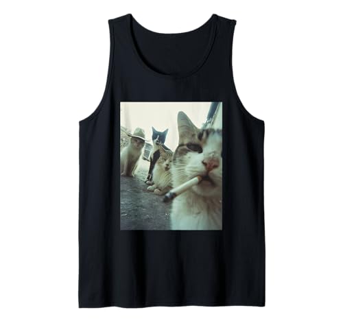 Rauchende Katze Meme Lustige Geschenke für Männer Frauen Tank Top Rauchende Katze Meme Lustige Geschenke für Männer Frauen Tank Top von Cigarette Cat Gen Z Joke Tee