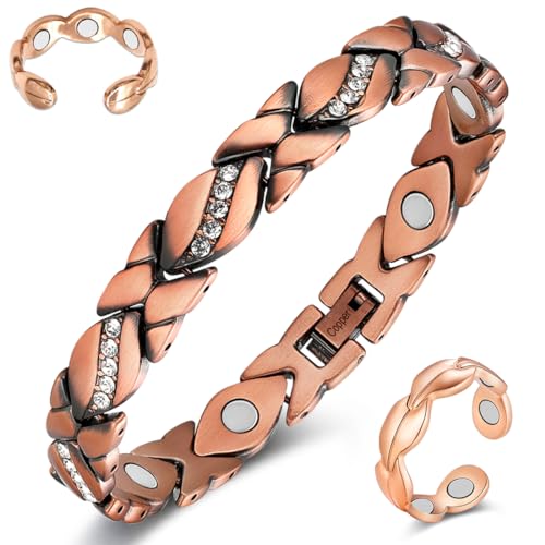 Cigmag Lymphdrainage Kupferarmband Damen Frauen Ultrastarke Magnete 99% Reines Kupfer Verstellbar mit Entnahmewerkzeug und Geschenkbox Cigmag Lymphdrainage Kupferarmband Damen Frauen Ultrastarke Magnete 99% Reines Kupfer Verstellbar mit Entnahmewerkzeug und Geschenkbox von Cigmag