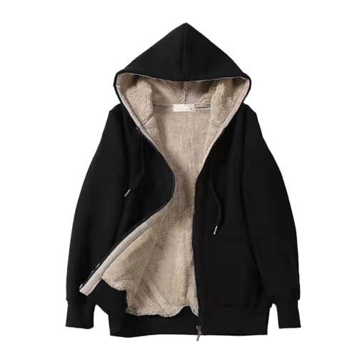 Cihdmfb Fleecejacke Damen Große Größe Kapuzenpullover mit Reißverschluss Winter Einfarbig Warm Fleece Fleecepullover Langarm Kapuzenjacke Sweatshirt Dicke Hoodie Sweatjacke Mit Kapuze(B Schwarz,7XL) Cihdmfb Fleecejacke Damen Große Größe Kapuzenpullover mit Reißverschluss Winter Einfarbig Warm Fleece Fleecepullover Langarm Kapuzenjacke Sweatshirt Dicke Hoodie Sweatjacke Mit Kapuze(B Schwarz,7XL) von Cihdmfb