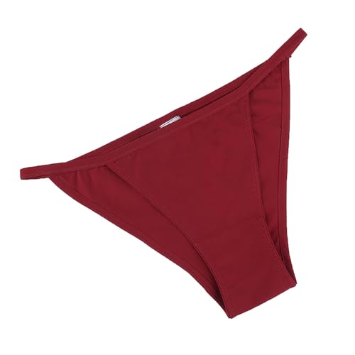 Cihdmfb String Tanga Damen Nahtlos T-Back Tangas Set Seamless Unterwäsche Bequem Strings Frauen Thong Unterhosen Sexy Niedrige Taille Unterwäsche(B Rot,XL) von Cihdmfb