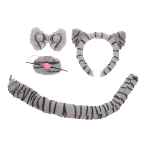 Ciieeo 1 Satz Ohren mit Leopardenmuster Stirnband mit Leopardenohren Cosplay-Kopfbedeckung Stirnband aus Leopardendruck Cosplay -Accessoire Haarband aus Horn Flanell Grey von Ciieeo