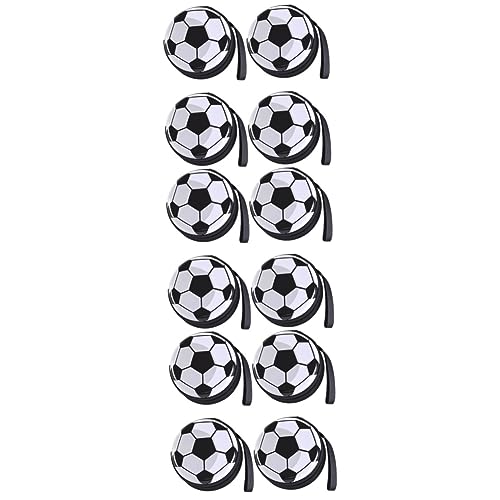 Ciieeo 12 STK Fußball Aufbewahrungsbox Mini-fußball Mini-fußbälle Fußball-wechseltasche Abgerundete Münztasche Kreativer Geldbehälter Portemonnaie Snack-Paket Weißblech Modellieren von Ciieeo