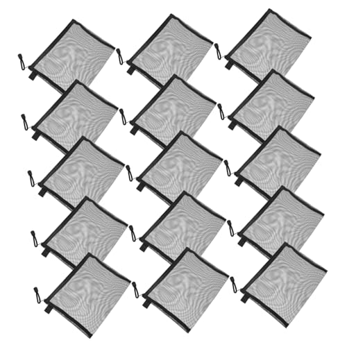 Ciieeo 15 Stück Kosmetik -reisebeutel Bleistift Essentials Kosmetische Reisetasche Kosmetiktasche Mesh-aufbewahrungstaschen Mit Reißverschluss Groß Für Gittergewebe Black von Ciieeo